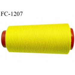Cone 2000 m fil polyester fil n°80 couleur jaune fluo longueur du cone 2000 mètres bobiné en France certifié oeko tex