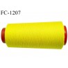 Cone 2000 m fil polyester fil n°80 couleur jaune fluo longueur du cone 2000 mètres bobiné en France certifié oeko tex