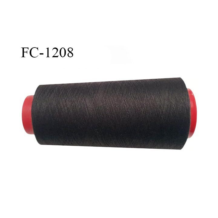 Cone 2000 m fil polyester fil n°80 couleur marron foncé longueur du cone 2000 mètres bobiné en France certifié oeko tex