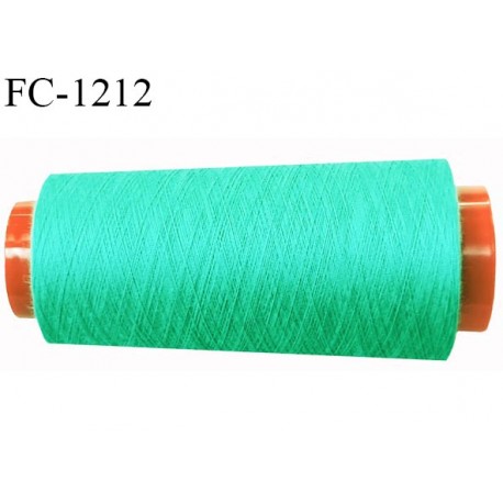 Cone 2000 m fil polyester fil n°80 couleur vert longueur du cone 2000 mètres bobiné en France certifié oeko tex