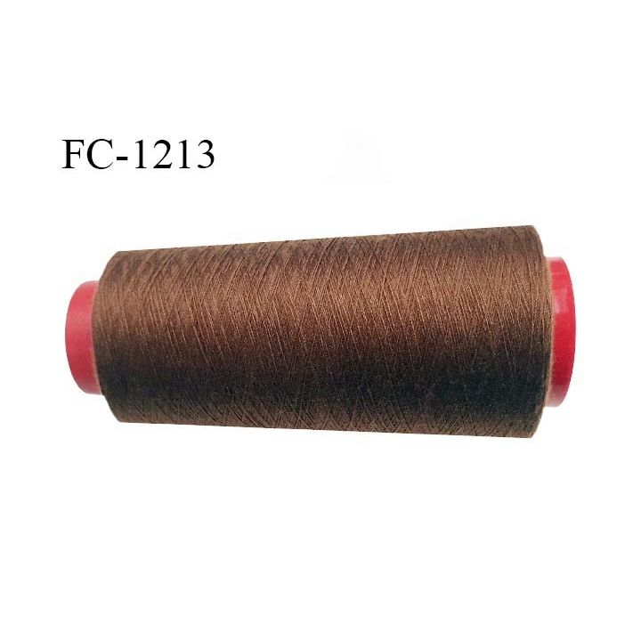 Cone 2000 m fil polyester fil n°80 couleur marron longueur du cone 2000 mètres bobiné en France certifié oeko tex