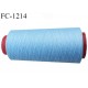 Cone 2000 m fil polyester fil n°80 couleur bleu ciel longueur du cone 2000 mètres bobiné en France certifié oeko tex