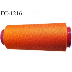 Cone 2000 m fil polyester fil n°80 couleur orange vif longueur du cone 2000 mètres bobiné en France certifié oeko tex
