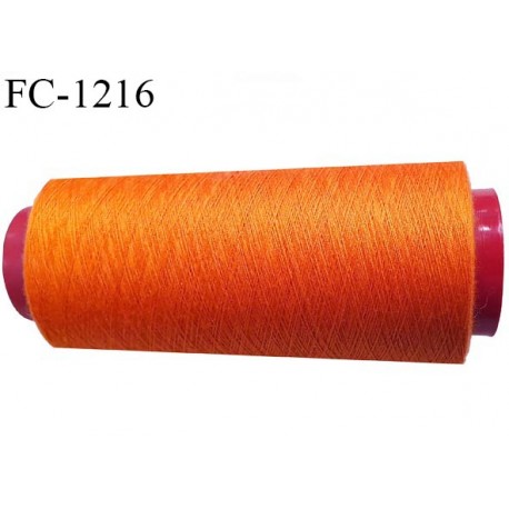 Cone 2000 m fil polyester fil n°80 couleur orange vif longueur du cone 2000 mètres bobiné en France certifié oeko tex