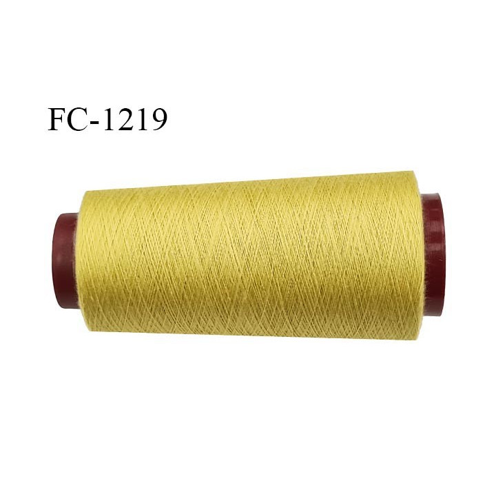 Cone 2000 m fil polyester fil n°80 couleur ocre longueur du cone 2000 mètres bobiné en France certifié oeko tex