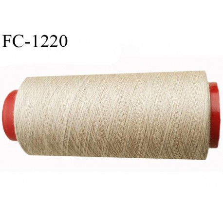 Cone 2000 m fil polyester fil n°80 couleur beige longueur du cone 2000 mètres bobiné en France certifié oeko tex