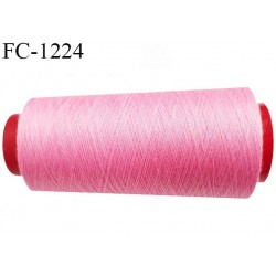 Cone 2000 m fil polyester fil n°80 couleur rose malabar longueur du cone 2000 mètres bobiné en France certifié oeko tex