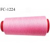 Cone 2000 m fil polyester fil n°80 couleur rose malabar longueur du cone 2000 mètres bobiné en France certifié oeko tex