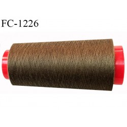 Cone 2000 m fil polyester fil n°80 couleur marron clair longueur du cone 2000 mètres bobiné en France certifié oeko tex