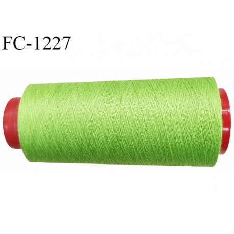 Cone 2000 m fil polyester fil n°80 couleur vert anis longueur du cone 2000 mètres bobiné en France certifié oeko tex