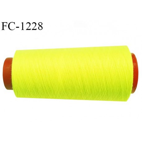 Cone 2000 m fil polyester fil n°80 couleur jaune fluo longueur du cone 2000 mètres bobiné en France certifié oeko tex