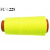 Cone 2000 m fil polyester fil n°80 couleur jaune fluo longueur du cone 2000 mètres bobiné en France certifié oeko tex