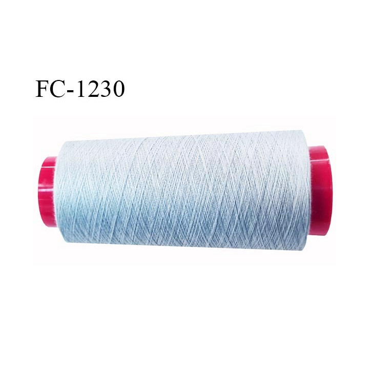 Cone 2000 m fil polyester fil n°80 couleur gris longueur du cone 2000 mètres bobiné en France certifié oeko tex