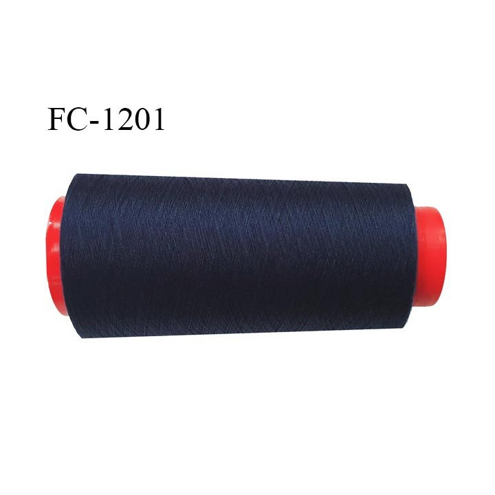 Cone 5000 m fil polyester fil n°80 couleur bleu jeans longueur du cone 5000 mètres bobiné en France certifié oeko tex