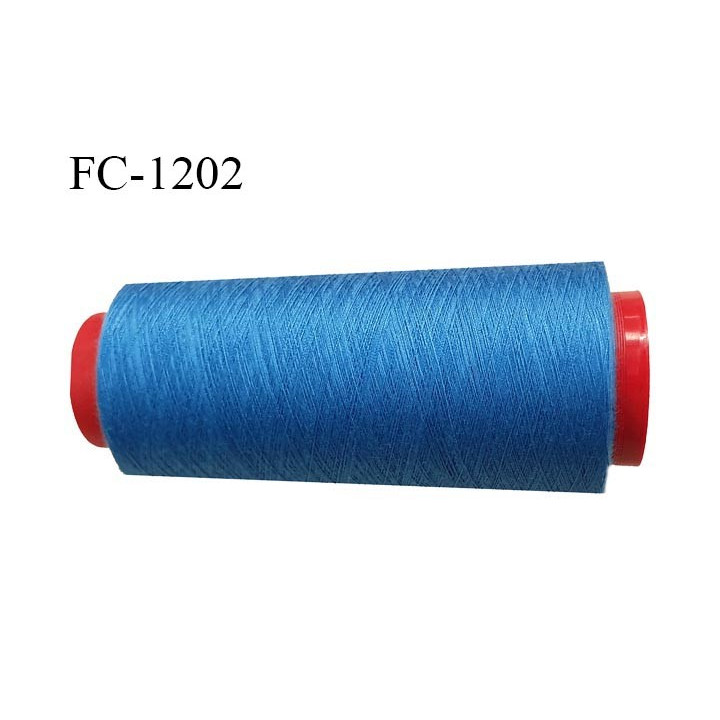 Cone 5000 m fil polyester fil n°80 couleur bleu longueur du cone 5000 mètres bobiné en France certifié oeko tex