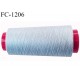 Cone 5000 m fil polyester fil n°80 couleur gris clair longueur du cone 5000 mètres bobiné en France certifié oeko tex