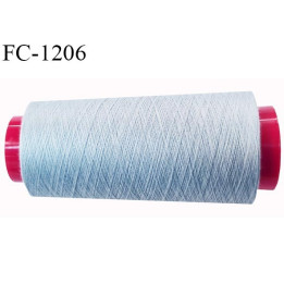 Cone 5000 m fil polyester fil n°80 couleur gris clair longueur du cone 5000 mètres bobiné en France certifié oeko tex