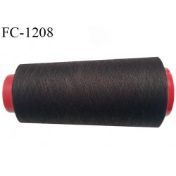 Cone 5000 m fil polyester fil n°80 couleur marron foncé longueur du cone 5000 mètres bobiné en France certifié oeko tex