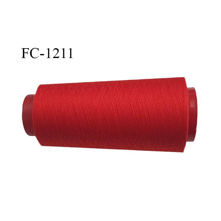 Cone 5000 m fil polyester fil n°80 couleur rouge longueur du cone 5000 mètres bobiné en France certifié oeko tex