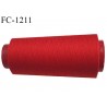 Cone 5000 m fil polyester fil n°80 couleur rouge longueur du cone 5000 mètres bobiné en France certifié oeko tex