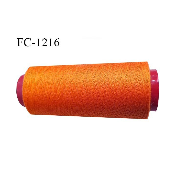 Cone 5000 m fil polyester fil n°80 couleur orange vif longueur du cone 5000 mètres bobiné en France certifié oeko tex