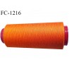 Cone 5000 m fil polyester fil n°80 couleur orange vif longueur du cone 5000 mètres bobiné en France certifié oeko tex