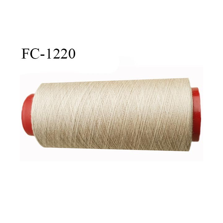 Cone 5000 m fil polyester fil n°80 couleur beige longueur du cone 5000 mètres bobiné en France certifié oeko tex