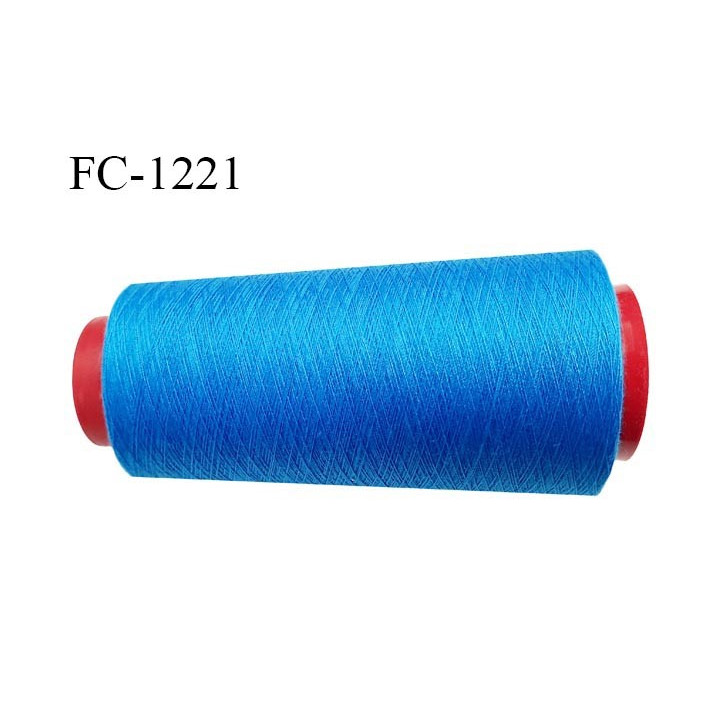Cone 5000 m fil polyester fil n°80 couleur bleu longueur du cone 5000 mètres bobiné en France certifié oeko tex