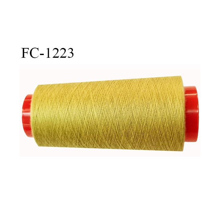 Cone 5000 m fil polyester fil n°80 couleur caca d'oie longueur du cone 5000 mètres bobiné en France certifié oeko tex