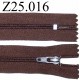 fermeture 25 cm couleur marron zip nylon