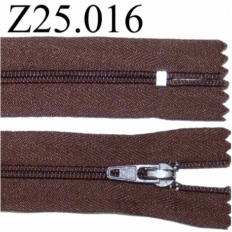fermeture 25 cm couleur marron zip nylon