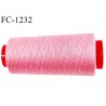 Cone 1000 m fil polyester fil n°80 couleur rose longueur du cone 1000 mètres bobiné en France certifié oeko tex