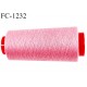 Cone 2000 m fil polyester fil n°80 couleur rose longueur du cone 2000 mètres bobiné en France certifié oeko tex