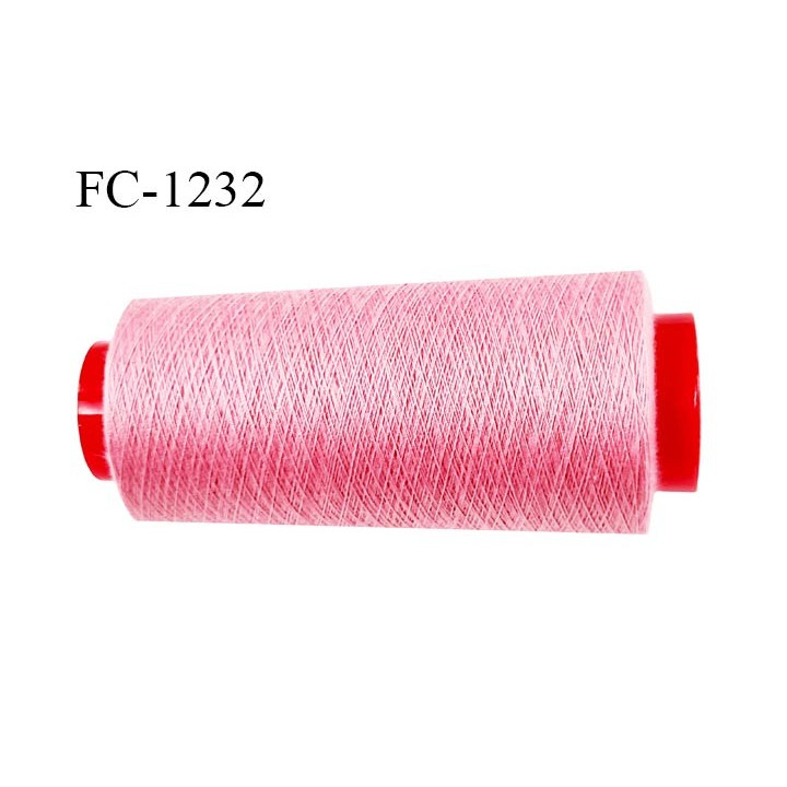 Cone 2000 m fil polyester fil n°80 couleur rose longueur du cone 2000 mètres bobiné en France certifié oeko tex