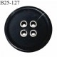 Bouton 25 mm couleur noir 4 trous diamètre 25 mm épaisseur 5 mm prix à l'unité