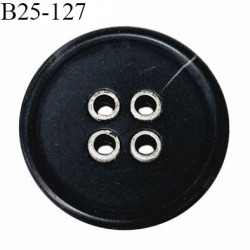 Bouton 25 mm couleur noir 4 trous diamètre 25 mm épaisseur 5 mm prix à l'unité
