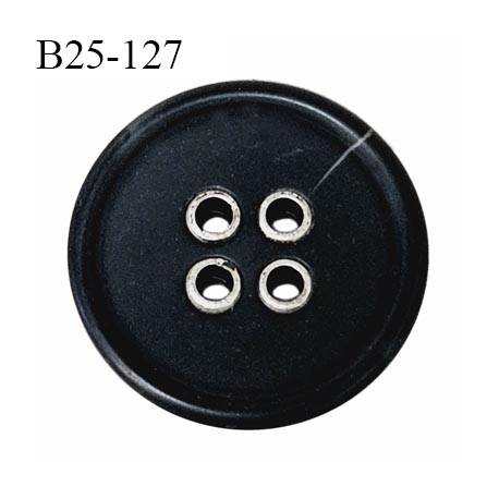 Bouton 25 mm couleur noir 4 trous diamètre 25 mm épaisseur 5 mm prix à l'unité