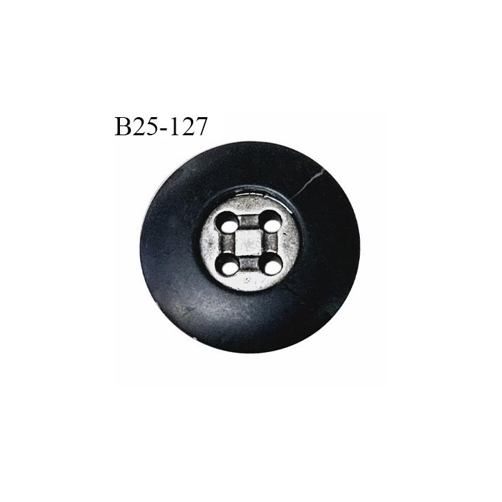 Bouton 25 mm couleur noir 4 trous diamètre 25 mm épaisseur 5 mm prix à l'unité