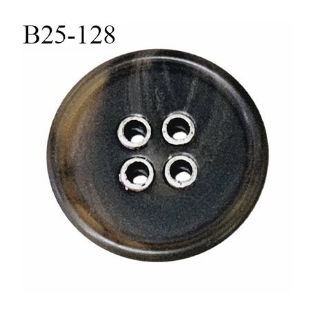 Bouton 25 mm couleur marron marbré 4 trous diamètre 25 mm épaisseur 5 mm prix à l'unité