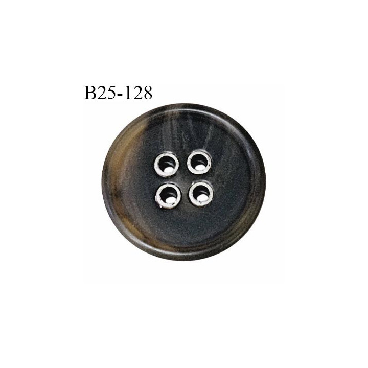 Bouton 25 mm couleur marron marbré 4 trous diamètre 25 mm épaisseur 5 mm prix à l'unité