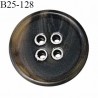 Bouton 25 mm couleur marron marbré 4 trous diamètre 25 mm épaisseur 5 mm prix à l'unité