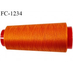 Cone 1000 m fil mousse polyester n°110 couleur orange foncé longueur 1000 mètres bobiné en France