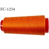 Cone 1000 m fil mousse polyester n°110 couleur orange foncé longueur 1000 mètres bobiné en France