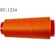 Cone 5000 m fil mousse polyester n°110 couleur orange foncé longueur 5000 mètres bobiné en France