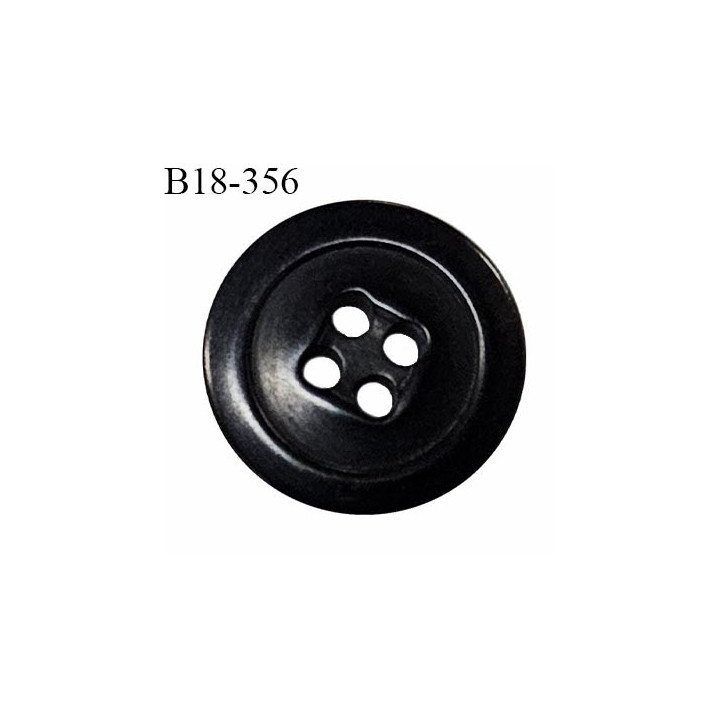 Bouton 18 mm en pvc couleur noir 4 trous diamètre 18 mm épaisseur 4 mm prix à la pièce