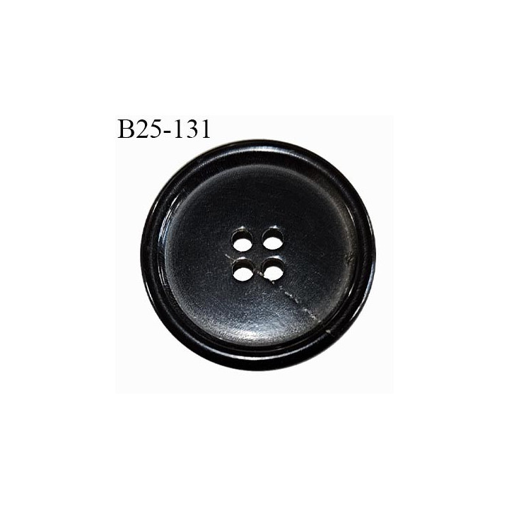 Bouton 25 mm couleur noir qualité 4 trous diamètre 25 mm épaisseur 5 mm prix à l'unité