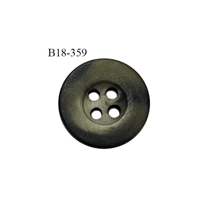 Bouton 18 mm couleur kaki mat marbré 4 trous diamètre 18 mm épaisseur 3 mm prix à l'unité