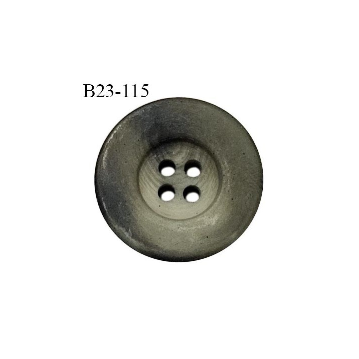 Bouton 23 mm couleur kaki et noir mat marbré 4 trous diamètre 23 mm épaisseur 4 mm prix à l'unité