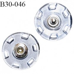 Bouton pression à coudre 30 mm haut de gamme en pvc transparent couleur bleu diamètre 30 mm épaisseur 3 mm prix à la pièce