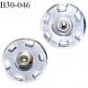 Bouton pression à coudre 30 mm haut de gamme en pvc transparent couleur bleu diamètre 30 mm épaisseur 3 mm prix à la pièce